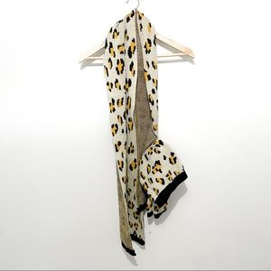 NWT French Connection leopard print hat & scarf set